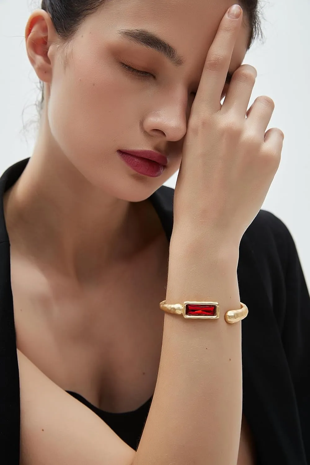 Gold Cuff Bracelet for Women Silver Beaded Bracelets Open Bangle Stackable Stretch Bead Bracelet Boho Jewelry Gifts for Wife Couple