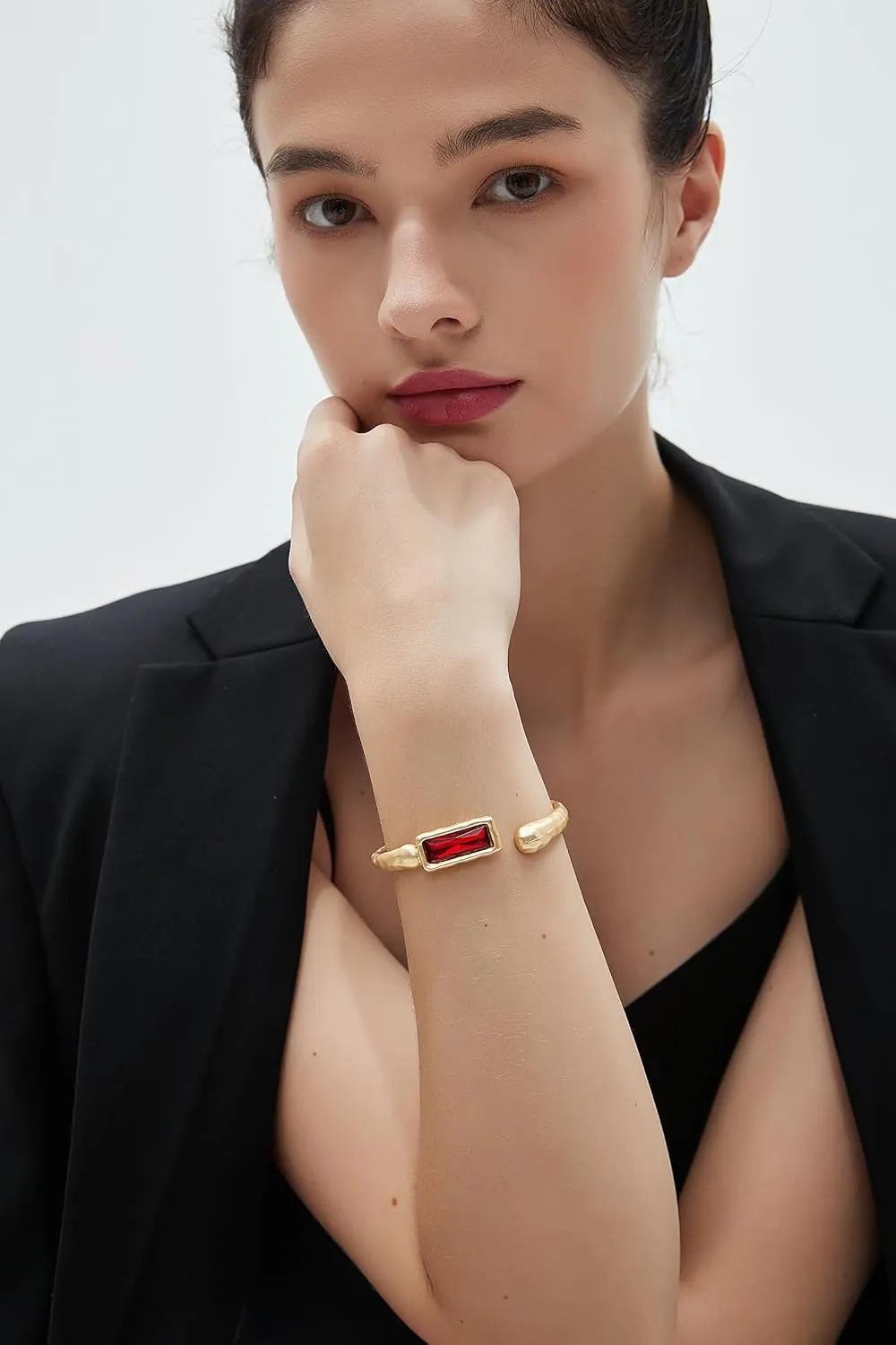 Gold Cuff Bracelet for Women Silver Beaded Bracelets Open Bangle Stackable Stretch Bead Bracelet Boho Jewelry Gifts for Wife Couple