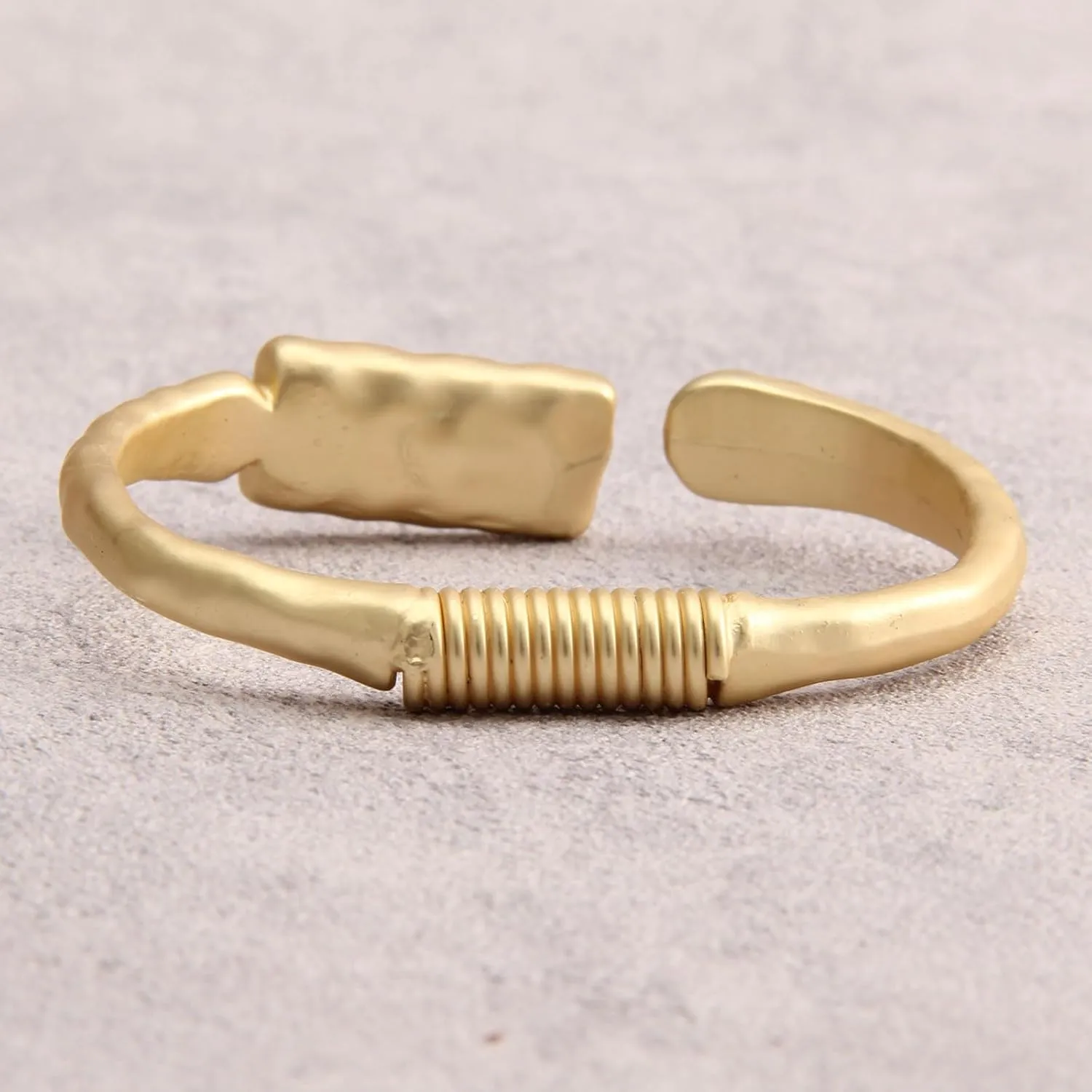 Gold Cuff Bracelet for Women Silver Beaded Bracelets Open Bangle Stackable Stretch Bead Bracelet Boho Jewelry Gifts for Wife Couple