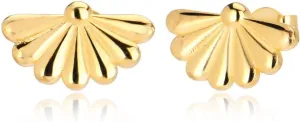 Gold-Plated Shell Stud Earrings  Minimalist and Elegant Design - 925 Sterling Silver