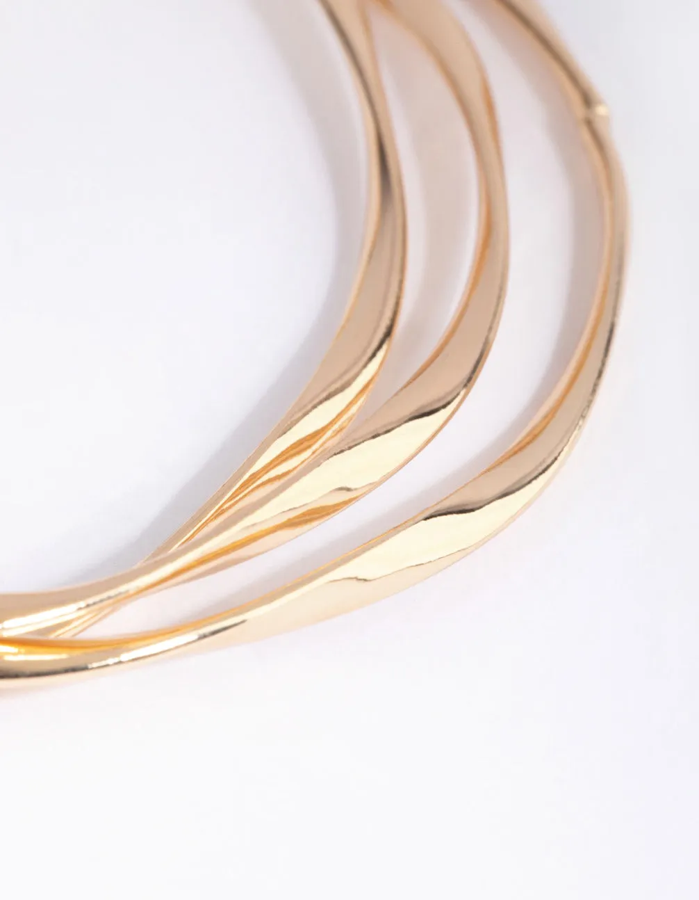 Gold Thin Wavy Bangle Pack
