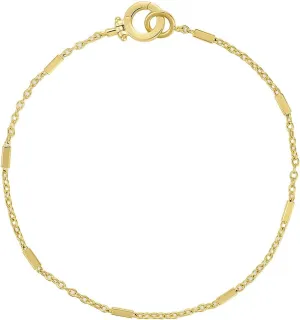 gorjana - Tatum Bracelet - 18K Gold Plated - Dainty Chain with Delicate Bar Accents - Minimalist Layering Jewelry - Secure Hinge Closure