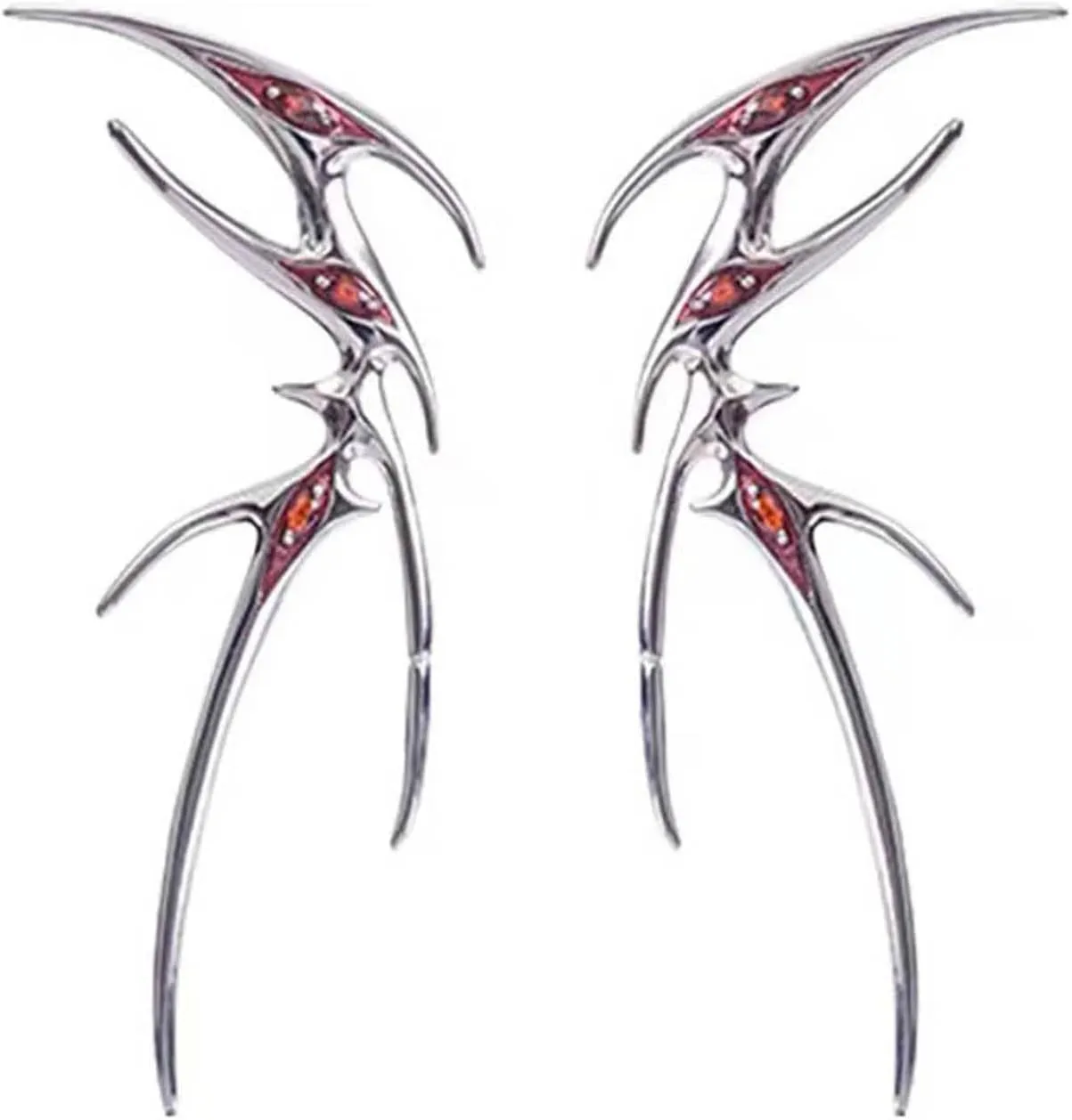Gothic Blood Butterfly Ear Cuff Ear Bone Clip Punk Cool Earrings Irregular Metal Nonpiercing Earring for Women