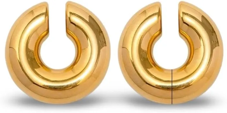 Gothic Thick Waterproof Stainless Steel Big Ear Clip Elegant Ear Cuff Chic Ear Close Clip Earclips Stud No Piercing Ear Jewelry