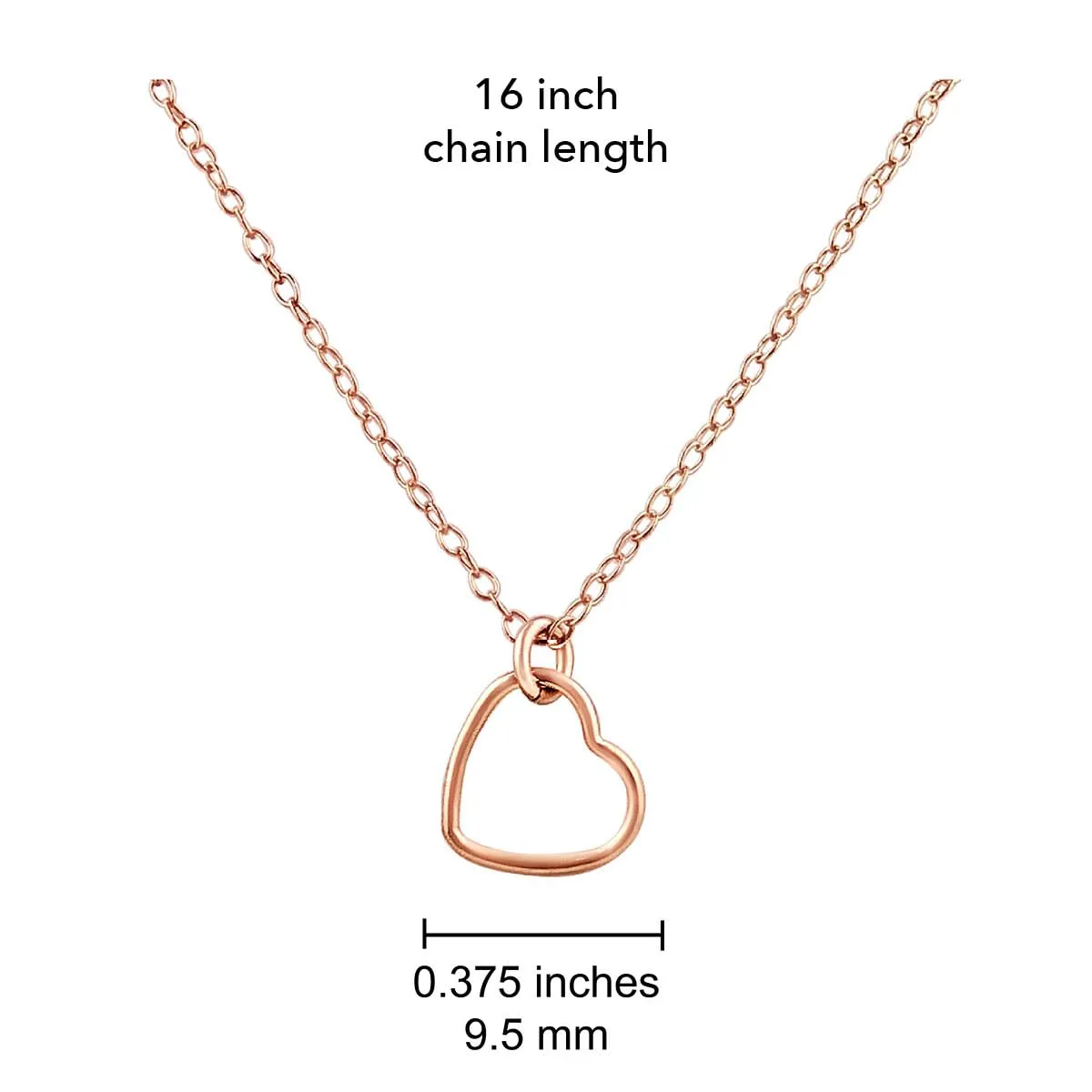 Handmade Rose Gold Heart Charm Necklace, 16-18" Adjustable, Delicate Layering Necklace, Easter, Birthday, Anniversary Gift for Wife, Girlfriend, Teen, Girl, BFF