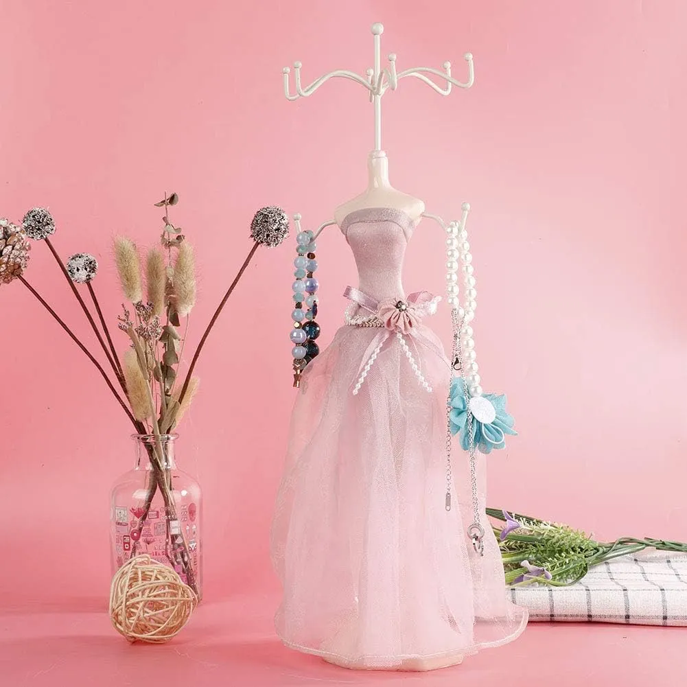 Hapivida Jewelry Display Stand Tower, Necklace Holder Display Jewelry Holder Human Model Jewelry Organizer Earring Bracelet Ring Organizer for Girls Women