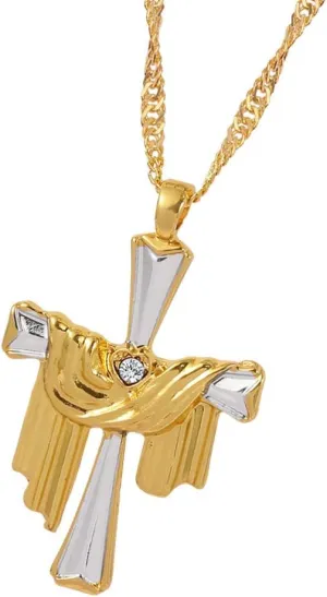 Happyyami Jesus Clavicle Chain Cross Necklace Baroque Chain Jesus Charm Pendant Stylish Jewelry for All Occasions