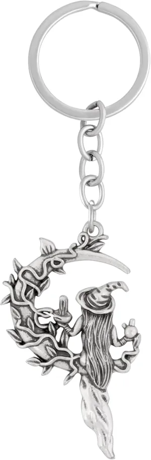 HAQUIL Vintage Witch Crescent Moon Keychain Cute Keychain Gothic Decor Wallet Bag Charms Lucky Keyring