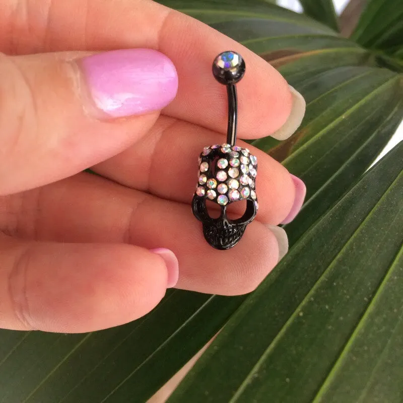 Hardcore Jeweled Blackline Skull