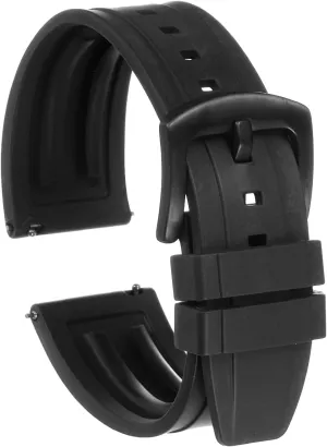 HARFINGTON Rubber Watch Band Quick Release Soft Fluororubber Replacement Watch Strap with Stainless Steel Buckle for Men Women