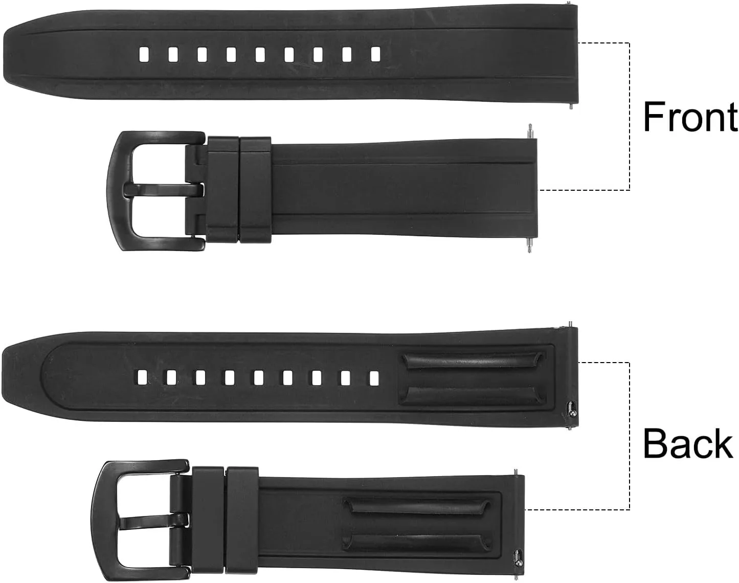 HARFINGTON Rubber Watch Band Quick Release Soft Fluororubber Replacement Watch Strap with Stainless Steel Buckle for Men Women