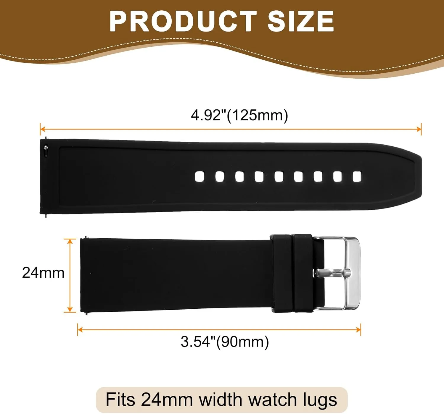 HARFINGTON Silicone Watch Band Quick Release Flexible Soft Rubber Watch Strap with Stainless Steel Clasp Replacement Wristband for Men Women