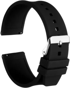 HARFINGTON Silicone Watch Band Quick Release Flexible Soft Rubber Watch Strap with Stainless Steel Clasp Replacement Wristband for Men Women