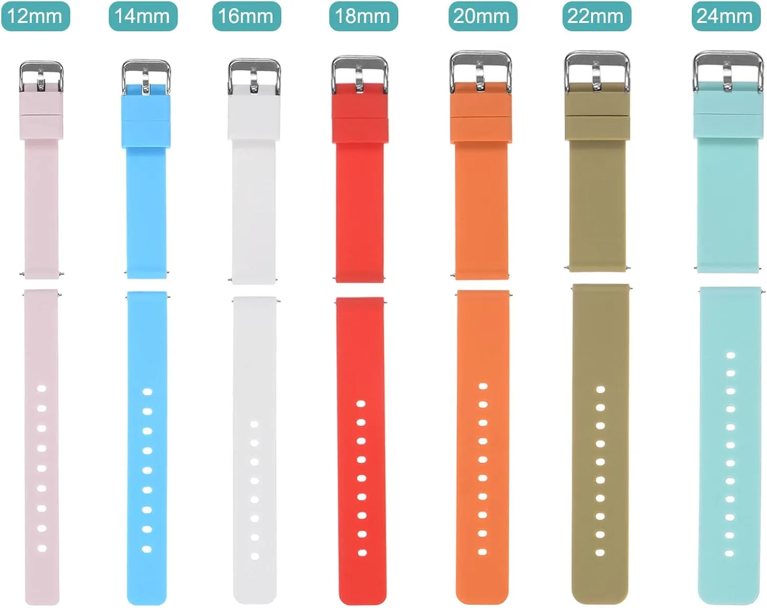 HARFINGTON Silicone Watch Band Soft Rubber Replacement Watch Strap with Stainless Steel Buckle for Men Women