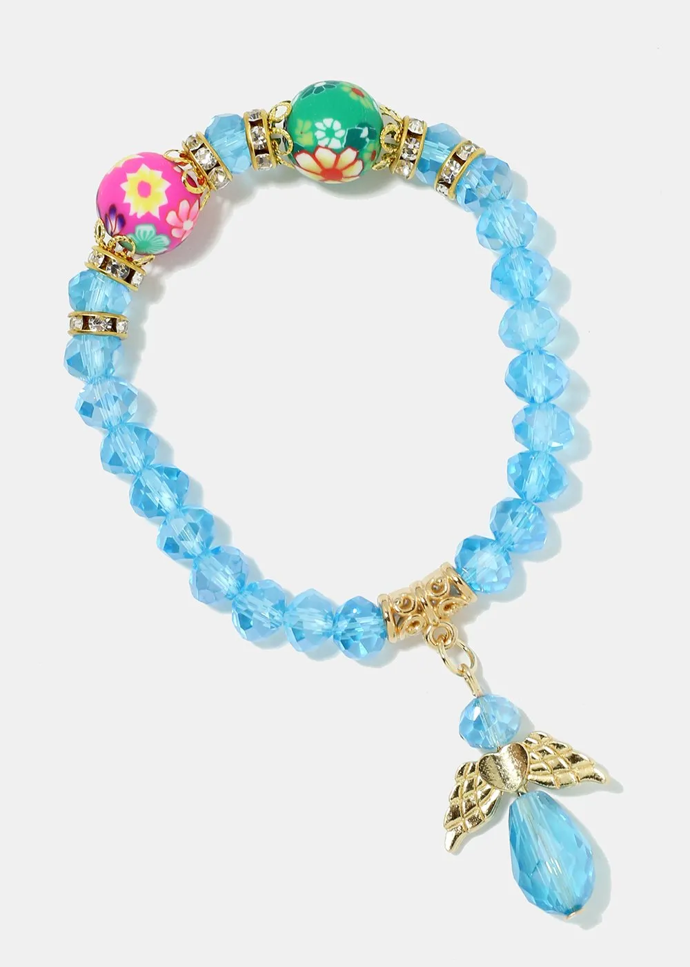 Heart & Wings Bead Bracelet