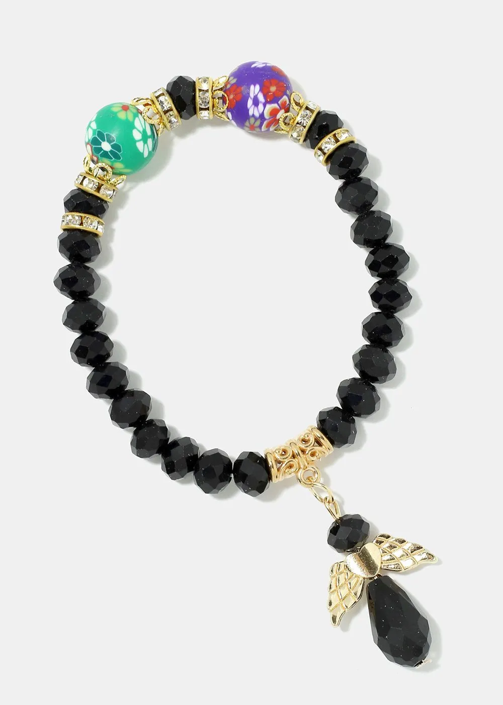 Heart & Wings Bead Bracelet