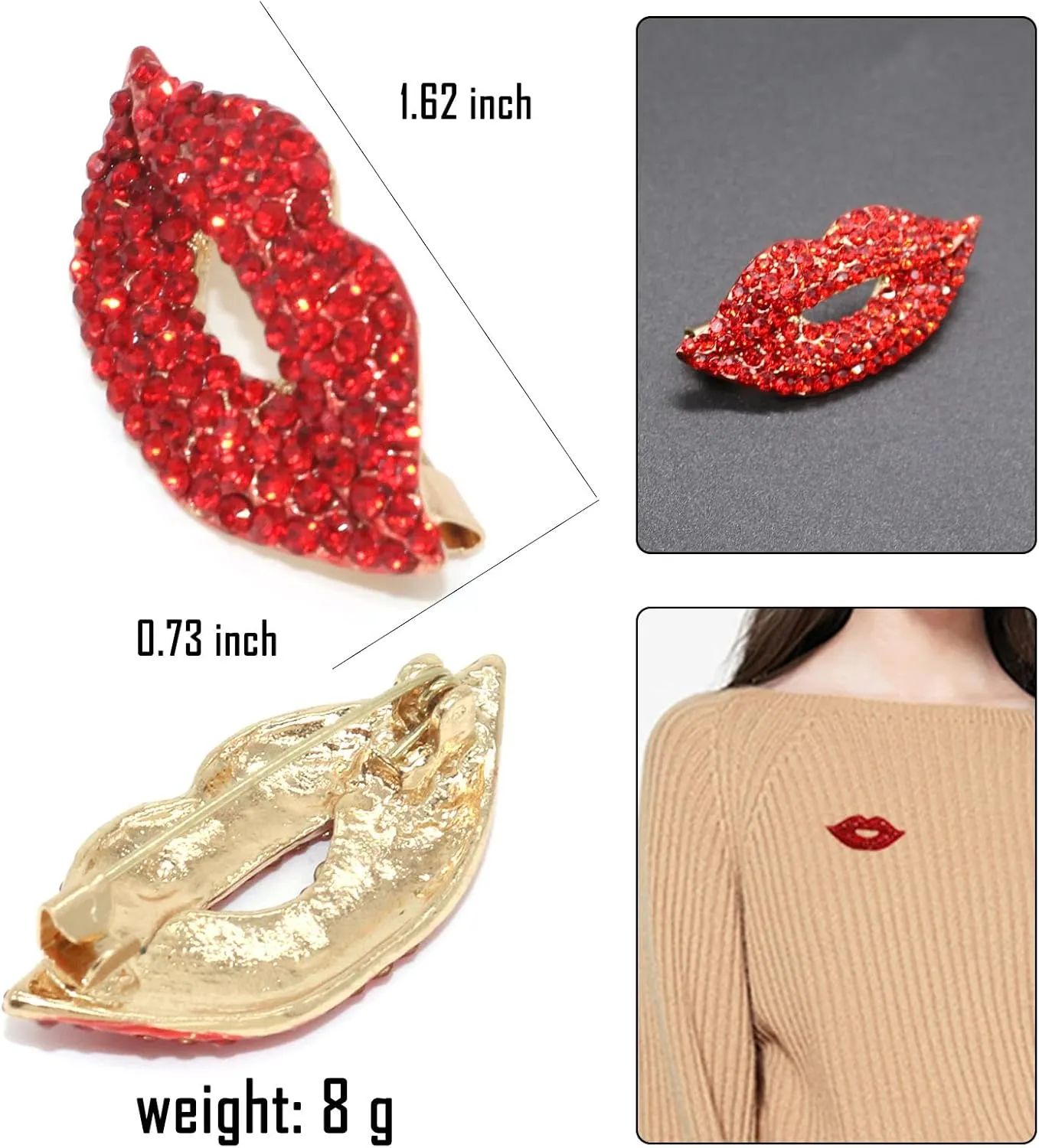 Heart Brooch For Women Cluster Pave Elegant Crystal Love Heart Brooches Pin Wedding Party Clothes Accessories Valentines Gift
