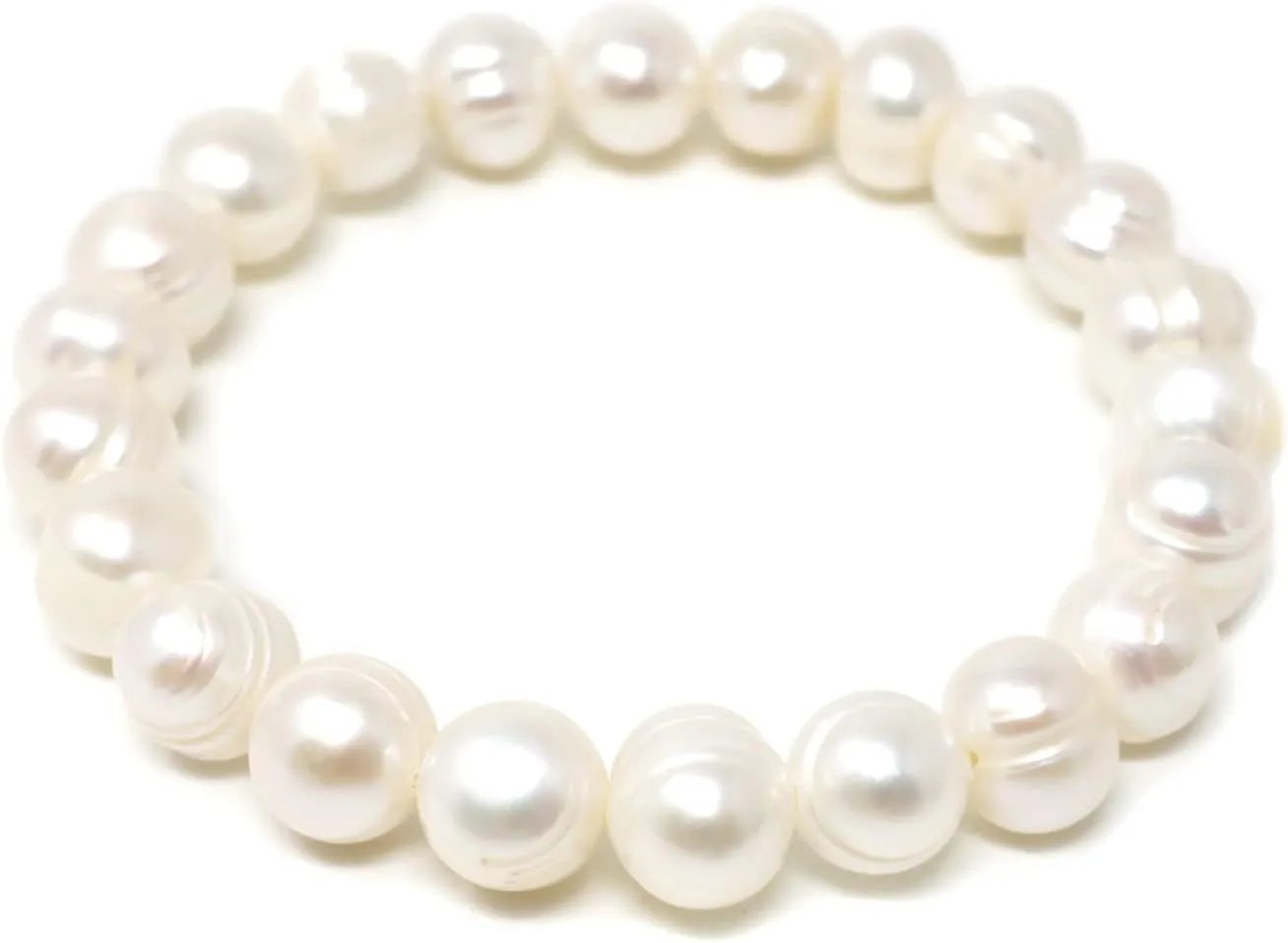 Honbay 1PCS Simple Stylish Fresh Water Pearl Bracelet Stretch Pearl Bracelet Valentine's Day Thanksgiving Christmas Birthday Gift - with a Drawstring Bag