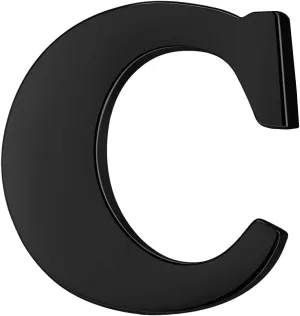 HONEY BEAR Initial Alphabet Letter Lapel Pins Collar Badge Brooches for Mens/Womens Shirt Dress Decoration Black