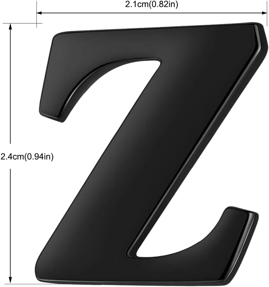 HONEY BEAR Initial Alphabet Letter Lapel Pins Collar Badge Brooches for Mens/Womens Shirt Dress Decoration Black