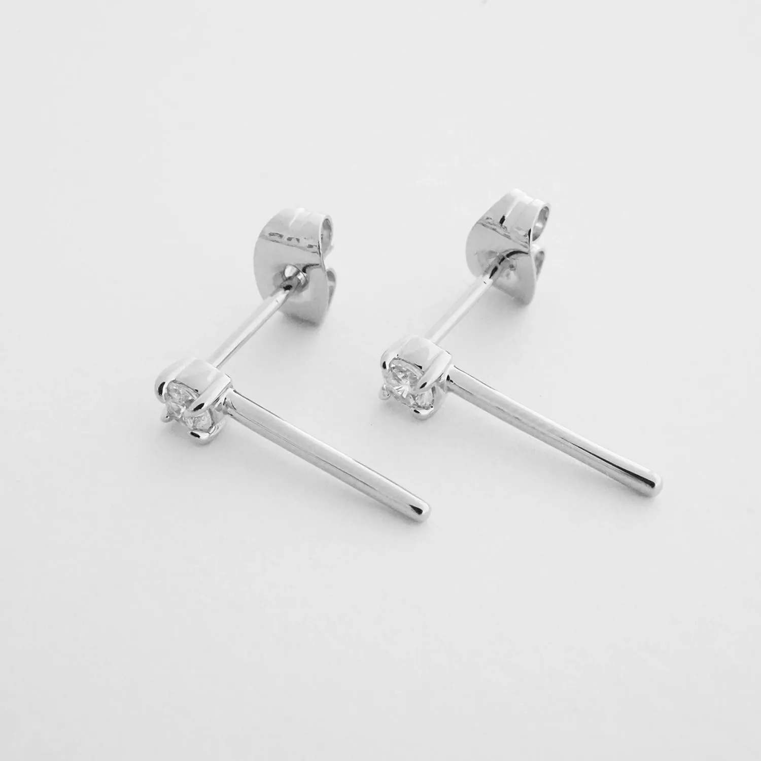 HONEYCAT Aspen Crystal Bar Stud Earrings in Gold, Rose Gold, or Silver | Minimalist, Delicate Jewelry