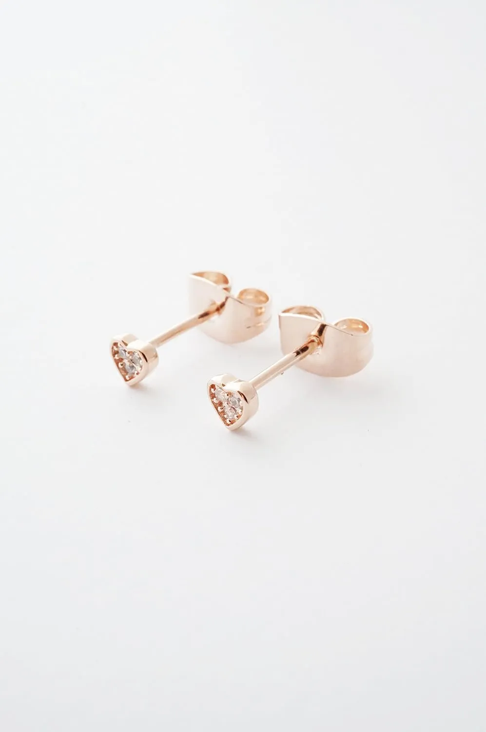 HONEYCAT Crystal Heart Studs Gold, Rose Gold, or Silver | Minimalist, Delicate Jewelry