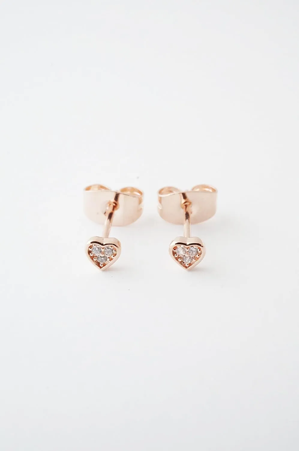 HONEYCAT Crystal Heart Studs Gold, Rose Gold, or Silver | Minimalist, Delicate Jewelry