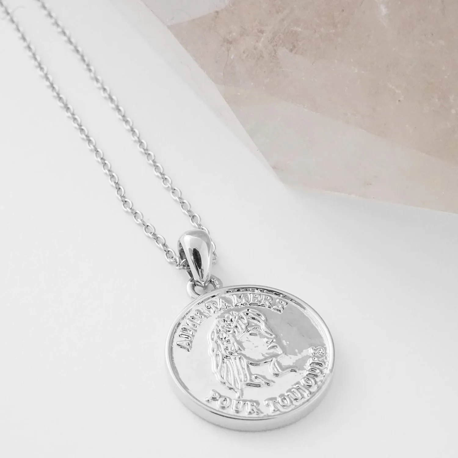 Honeycat Lady Gisela Woman's Face Pendant Disc Necklace in Gold, Rose Gold, or Silver | Minimalist, Delicate Jewelry