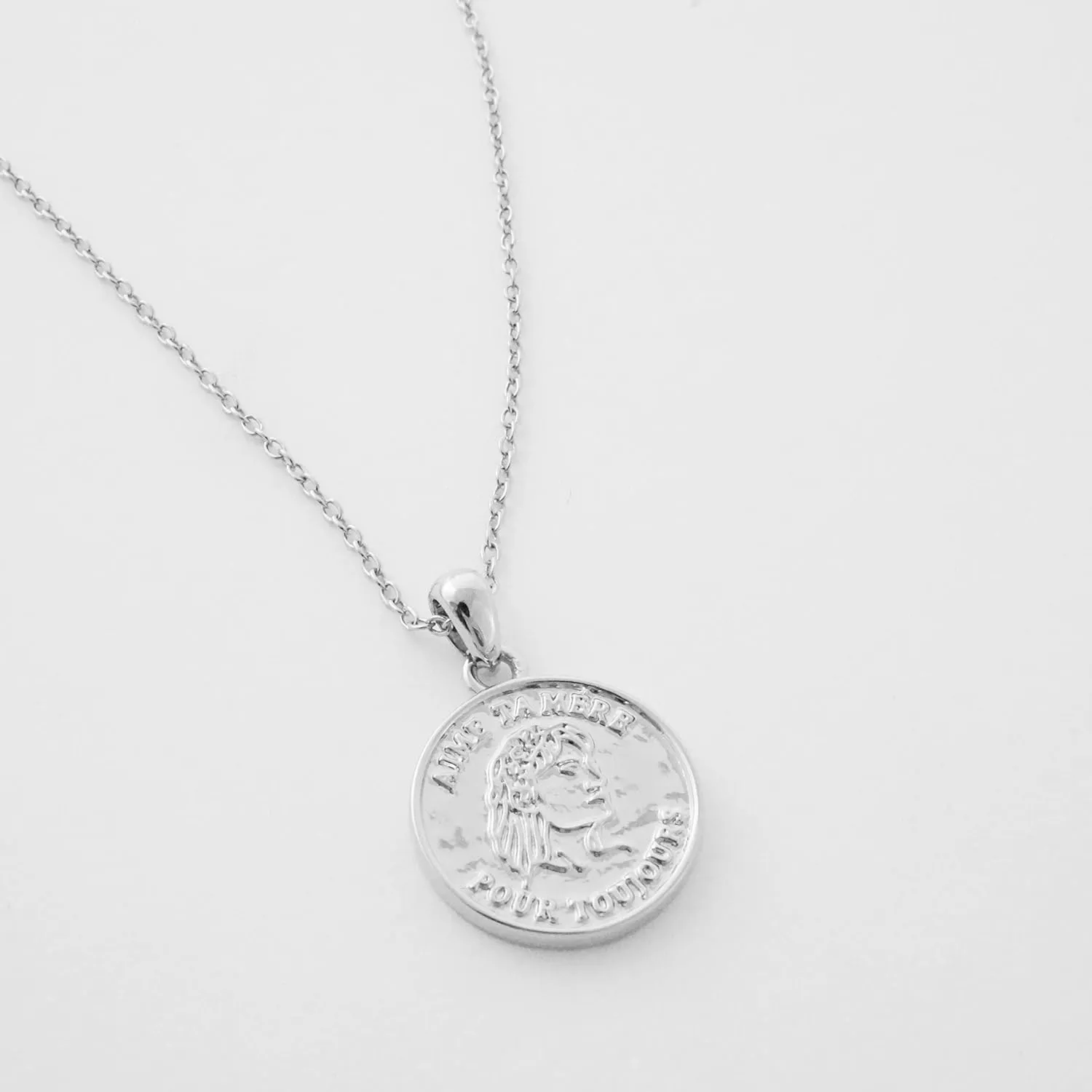 Honeycat Lady Gisela Woman's Face Pendant Disc Necklace in Gold, Rose Gold, or Silver | Minimalist, Delicate Jewelry