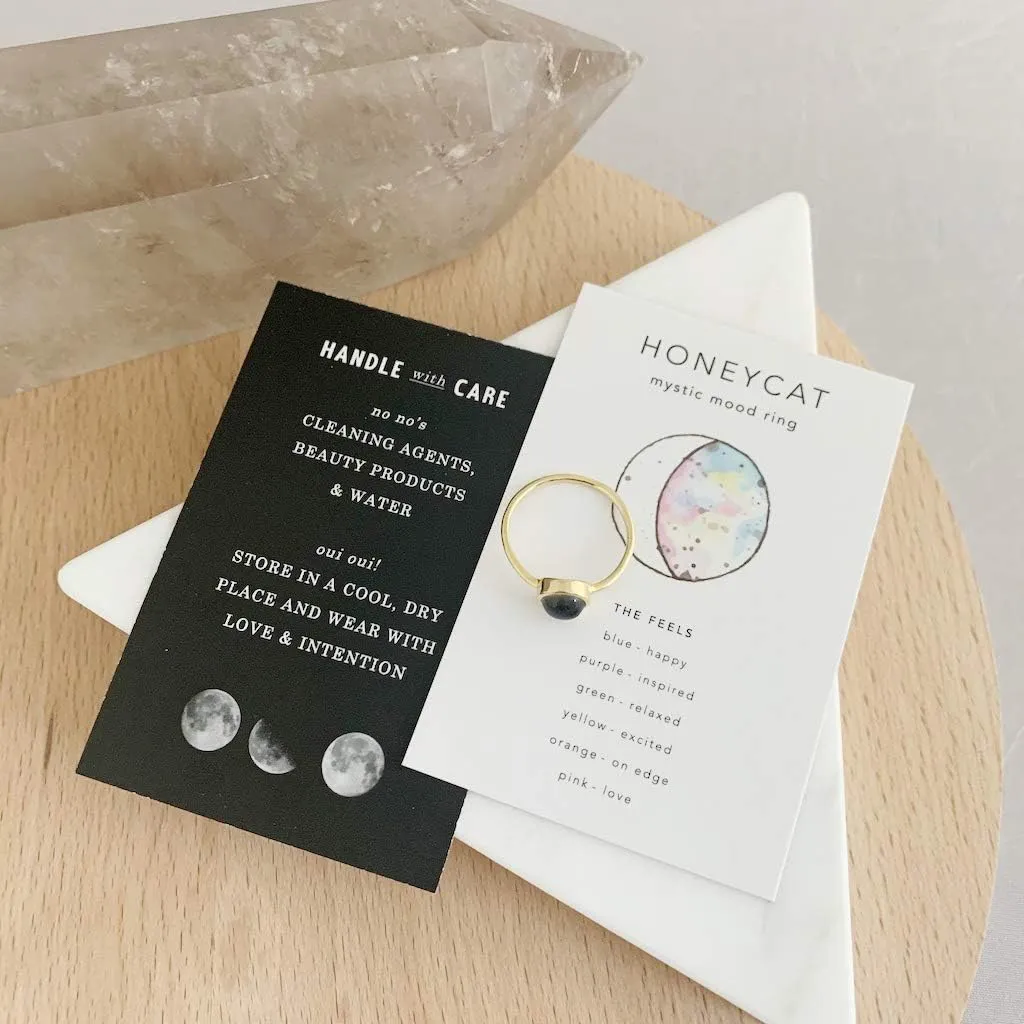 HONEYCAT Mood Ring in Gold, Rose Gold, or Silver | Size 4, 5, 6, 7, 8, 9, 10,11 | Minimalist, Delicate Jewelry