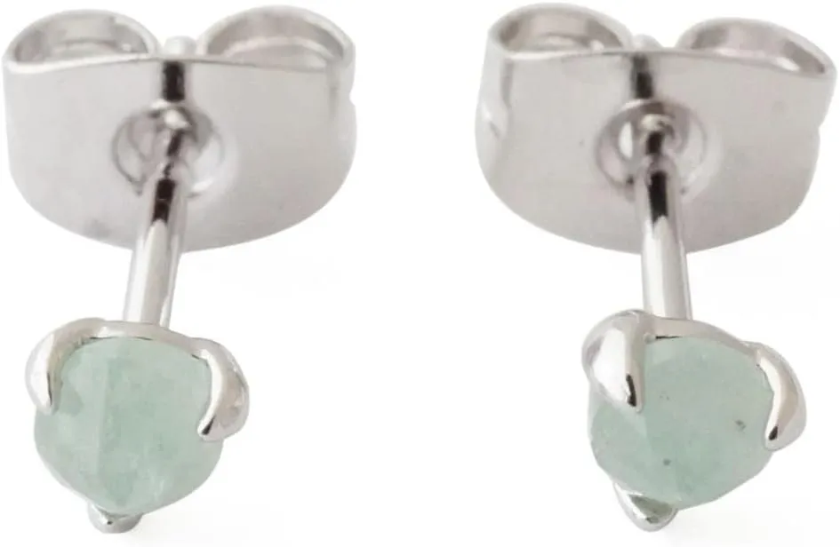 HONEYCAT Tiny Jade Orb Solitaire Studs in Gold, Rose Gold, or Silver | Minimalist, Delicate Jewelry