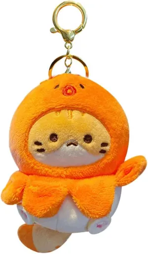 HSYHERE Men Women Creative Interesting Funny Cute Stylish Wearing Food Shrimp Bread Hat Soft Cat Keychain Key-ring Pendant