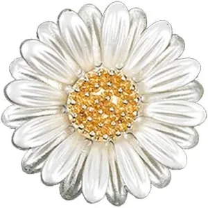 HUJUON Daisy Flower Brooch Pin for Women. Yellow Sunflower Collar Pin Chrysanthemum Brooch Coat Hat Sweater Accessories