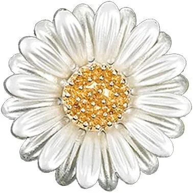 HUJUON Daisy Flower Brooch Pin for Women. Yellow Sunflower Collar Pin Chrysanthemum Brooch Coat Hat Sweater Accessories