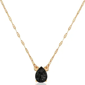 Humble Chic NY Simulated Druzy Teardrop Necklace - 14K Gold or 925 Sterling Silver Plated Delicate Boho Chain Necklace with Dainty Tear Drop Druzy Crystal - 16" with 3" Extender