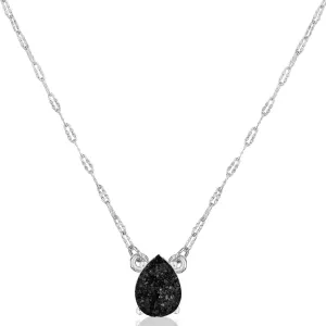 Humble Chic NY Simulated Druzy Teardrop Necklace - 14K Gold or 925 Sterling Silver Plated Delicate Boho Chain Necklace with Dainty Tear Drop Druzy Crystal - 16" with 3" Extender