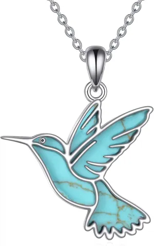 Hummingbird Necklaces Abalone Shell 925 Sterling Silver Humming Bird Pendant Necklace Hummingbird Jewelry Gifts for Women Mom Hummingbirds Lovers