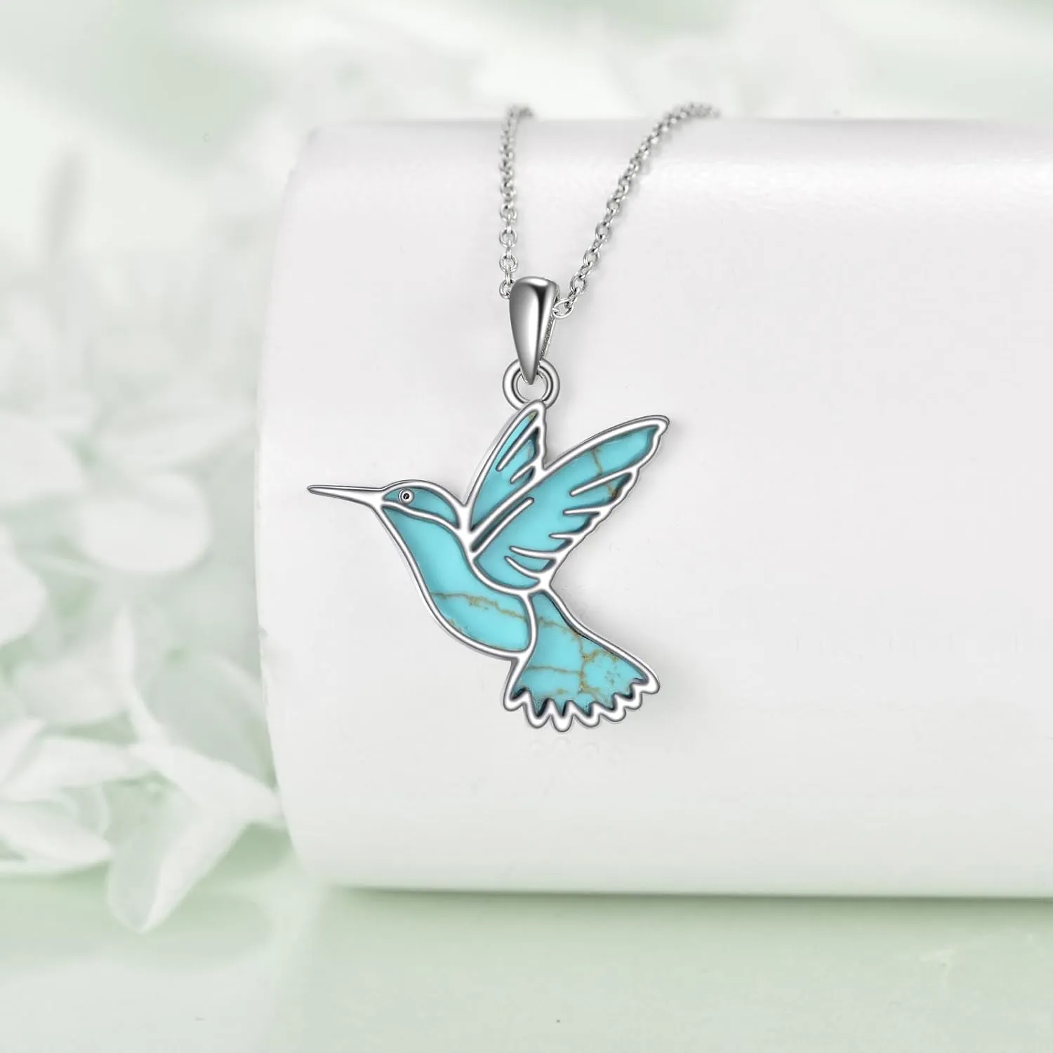 Hummingbird Necklaces Abalone Shell 925 Sterling Silver Humming Bird Pendant Necklace Hummingbird Jewelry Gifts for Women Mom Hummingbirds Lovers