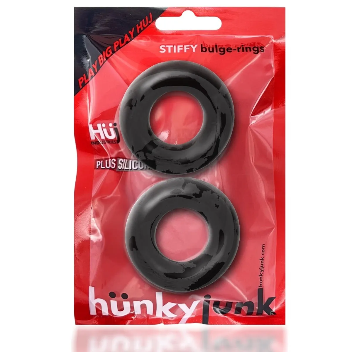 Hunkyjunk Stiffy Bulge Cock Ring 2 Pack Tar Ice