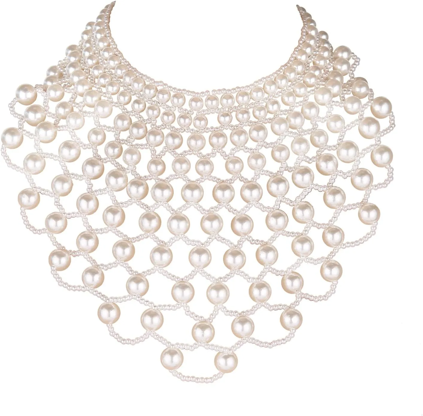 HZMAN Pearl Choker Necklace for Women Round Artificial Pearl Collar Necklace Party Wedding Jewelry Gift
