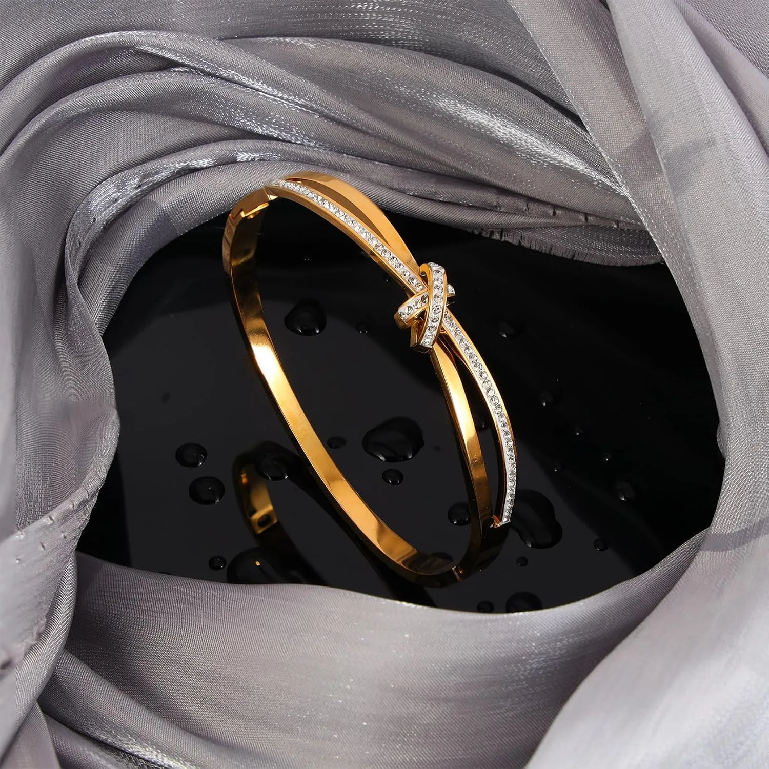 Infinity Bracelet for Women Gold Oval Bangle Solid Plain Polished Bangle Bracelet