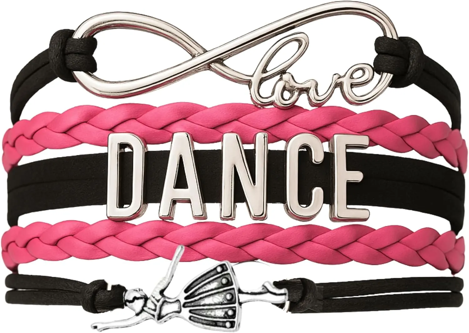 Infinity Collection Girls Dance Bracelet - Adjustable Dance Recital Jewelry with Dancer Charm, Gift For Dance Recitals, Dancers and Dance Teams