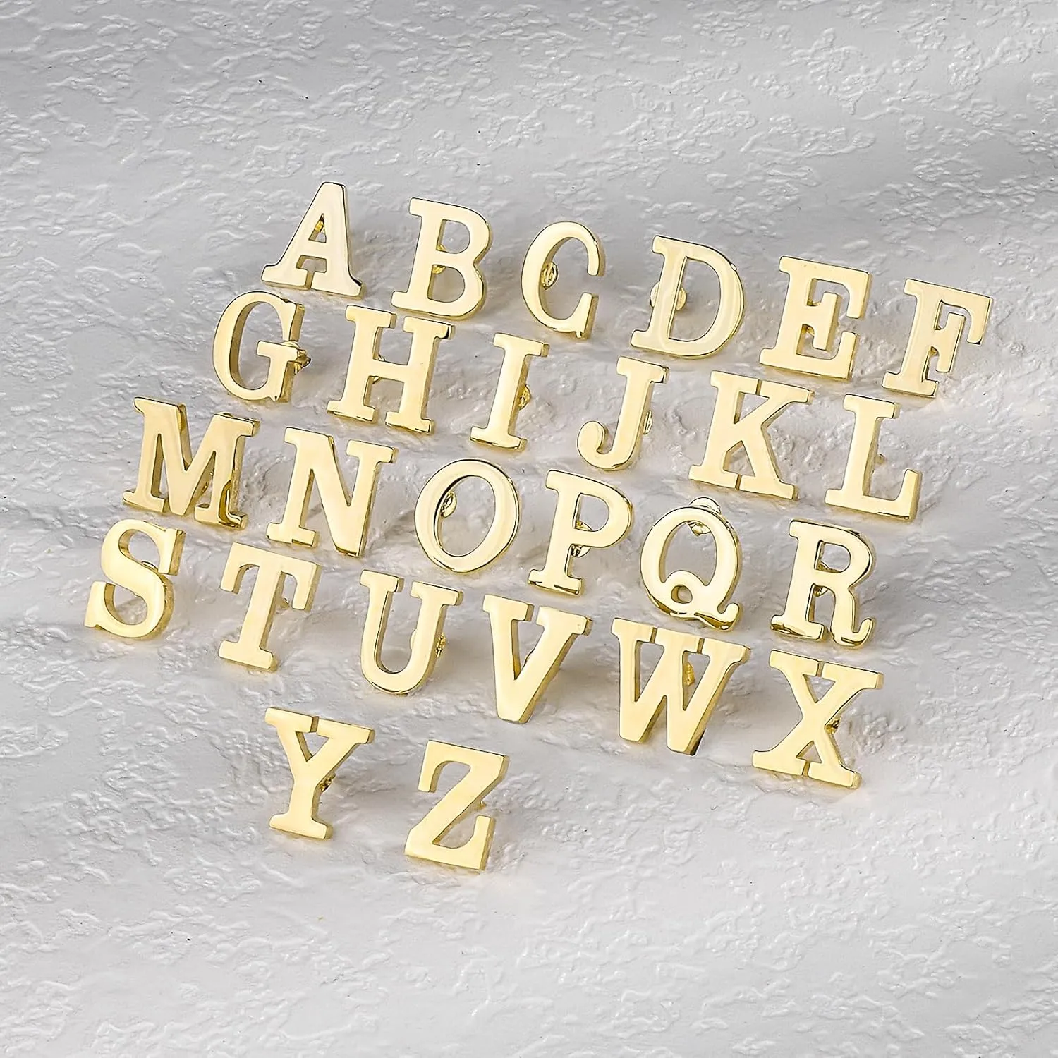 Initial Lapel Pin for Men Women, Brooch Pins for Men Suits, Metal Button Pins in 18K Gold and Silver Tone.
