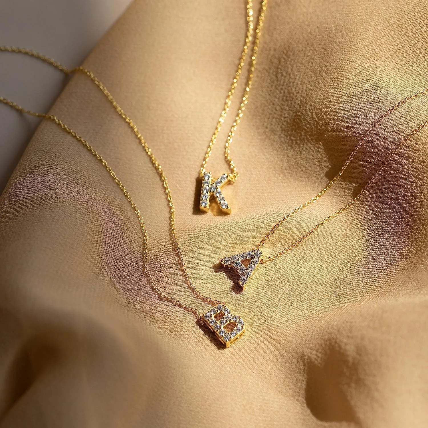 Initial Necklaces for Women, Dainty Gold Letter Necklace 14k Gold Plated Personalized CZ Initial Necklace Monogram Name Choker Necklace for Women Trendy Gold Jewelry for Women Gifts