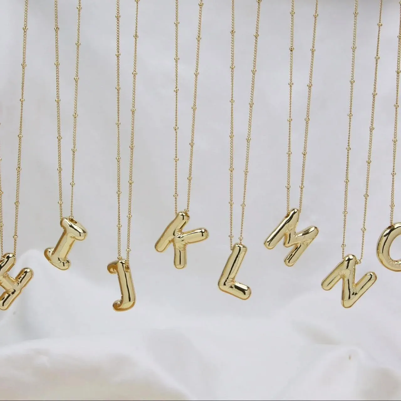 Initial Necklaces for Women,Trendy Gold Letter Necklace Dainty Gold Letter Necklace Chunky Initial Pendant Charm Custom Name Jewelry for Women Gifts