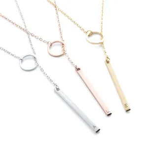 Initial Vertical Bar Necklace Personalized GiftInitial Drop GoldSilverRose GoldPlated Long Bar Necklace for Bridesmaid Wedding Birthday Anniversary Best Graduation Day Gift
