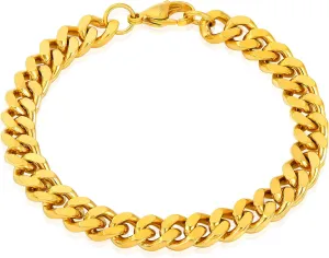 Invicta Bracelet for Men, Stainless Steel Curb Link Chain Jewelry, 8.5mm, 8.5"