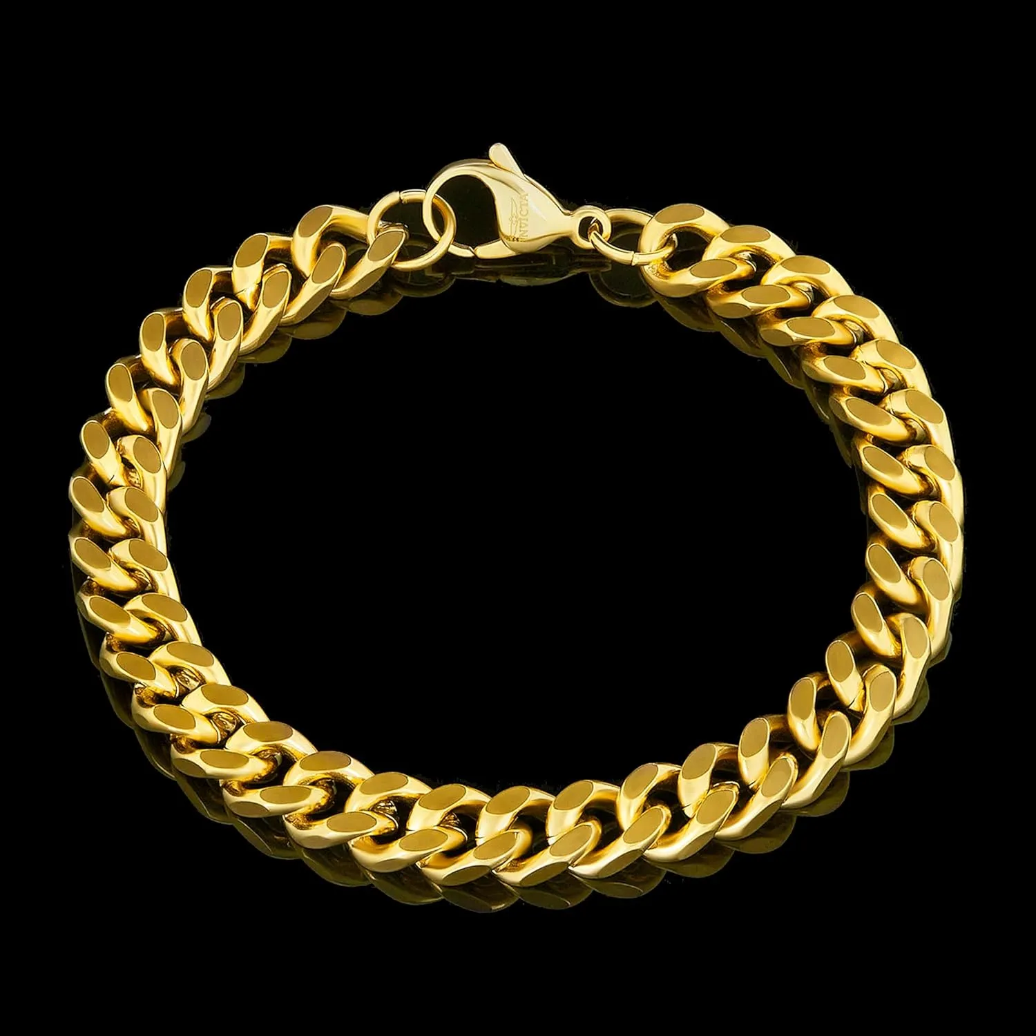 Invicta Bracelet for Men, Stainless Steel Curb Link Chain Jewelry, 8.5mm, 8.5"