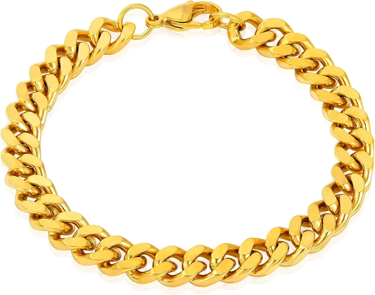 Invicta Bracelet for Men, Stainless Steel Curb Link Chain Jewelry, 8.5mm, 8.5"