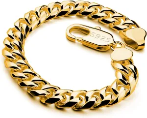 Italian Men 925 Sterling Silver Bracelet 8-10-12MM Solid Miami Cuban Link Curb Chain 7" 7.5" 8" 8.5" 9" 9.5" 10" Bangle Man Jewelry Gift
